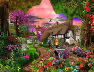 Cottage Garden Rainbow Cabin & Cottage Jigsaw Puzzle By All Jigsaw Puzzles