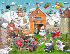 Christmas at Chaos Farm Humor Jigsaw Puzzle By All Jigsaw Puzzles