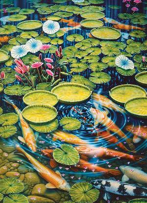 Koi Pond - Scratch and Dent Lakes & Rivers Jigsaw Puzzle By Cobble Hill