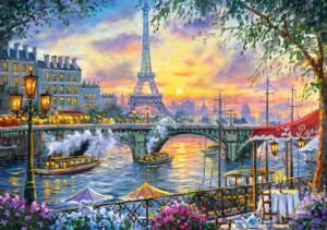 Tea Time in Paris Sunrise & Sunset Jigsaw Puzzle By Castorland