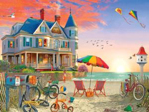 Puzzle Collector 500 - Victorian Beach House Sunrise & Sunset Jigsaw Puzzle By RoseArt