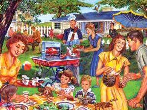 Backyard Barbeque - Scratch and Dent Nostalgic & Retro Jigsaw Puzzle By RoseArt