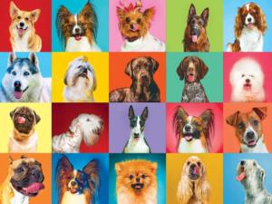 Puzzle Collector - 20 Happy Dogs Collage Jigsaw Puzzle By RoseArt