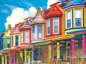 Colorluxe - Colorful Houses Along Guilford Avenue In Charles Photography Jigsaw Puzzle By RoseArt