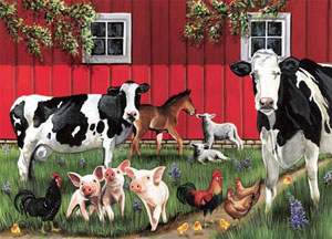 Red Barn Farm Farm Animal Children's Puzzles By Cobble Hill