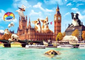 Dogs In London - Scratch and Dent London & United Kingdom Jigsaw Puzzle By Trefl