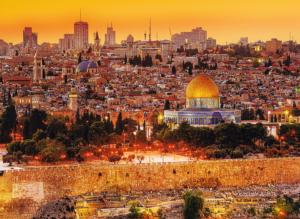 The Roofs of Jerusalem - Scratch and Dent Sunrise & Sunset Jigsaw Puzzle By Trefl