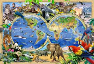 Animal Kingdom Maps & Geography Wooden Jigsaw Puzzle By Wooden City