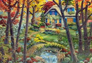 A Cottage in the Woods Cabin & Cottage Wooden Jigsaw Puzzle By Wooden City