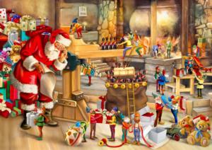 Santa's Workshop Game & Toy Wooden Jigsaw Puzzle By Wooden City