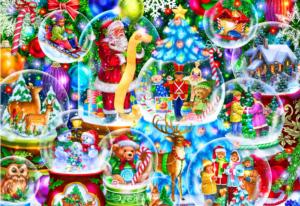 Christmas Snowballs Collage Wooden Jigsaw Puzzle By Wooden City