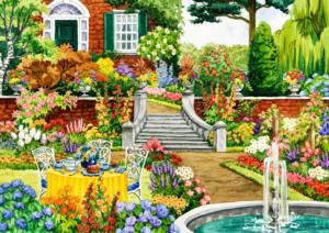 Garden Five O'Clock - Scratch and Dent Around the House Wooden Jigsaw Puzzle By Wooden City