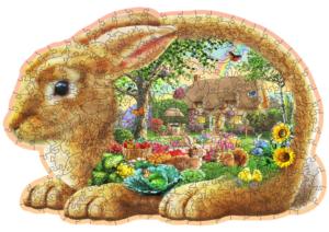 Garden Bunny Cabin & Cottage Wooden Jigsaw Puzzle By Wooden City