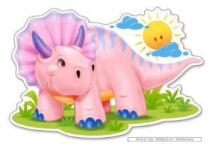 Pink Baby Triceratops Dinosaurs Children's Puzzles By Castorland