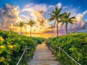 Colorful Sunrise in Miami, USA Beach & Ocean Jigsaw Puzzle By Castorland