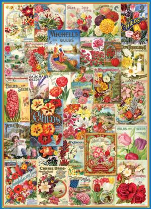Flowers Seed Catalogue Collection Collage Impossible Puzzle By Eurographics