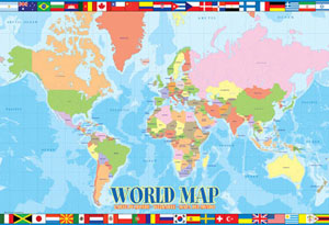 Map of the World 100 - Scratch & Dent Maps & Geography Jigsaw Puzzle By Eurographics