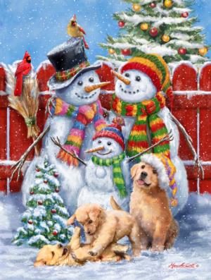 Snow Family Photo Christmas Jigsaw Puzzle By SunsOut