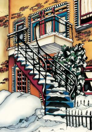 Snowy Balconies Winter Jigsaw Puzzle By Pierre Belvedere