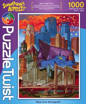 Moon Over Minneapolis Twist Puzzle Landmarks & Monuments Altered Images By PuzzleTwist