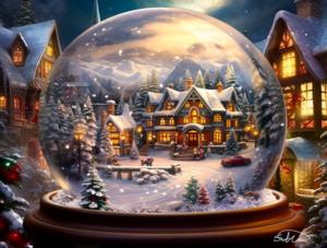 Snow Globe Town Christmas Jigsaw Puzzle By SunsOut