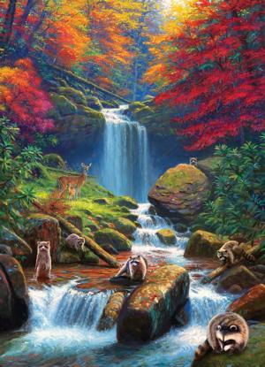 Mystic Falls in Autumn Forest Jigsaw Puzzle By Cobble Hill