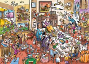 DoodleTown: Thanksgiving Togetherness Cartoon Jigsaw Puzzle By Cobble Hill
