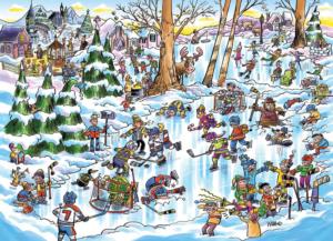 DoodleTown: Hockey Town Sports Jigsaw Puzzle By Cobble Hill