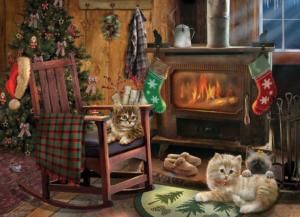 Kittens by the Stove Christmas Jigsaw Puzzle By Cobble Hill