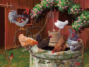 The Chickens are Well Farm Animal Large Piece By Cobble Hill