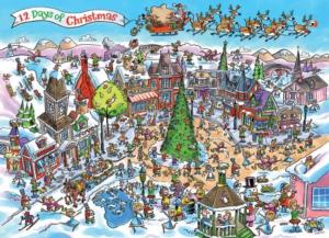 DoodleTown: 12 Days of Christmas Christmas Jigsaw Puzzle By Cobble Hill