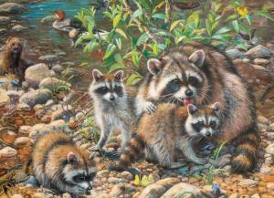 Raccoon Family Forest Animal Jigsaw Puzzle By Cobble Hill