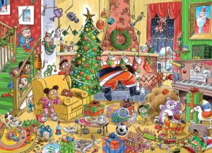 Catching Santa Family Pieces Puzzle Christmas Family Pieces By Cobble Hill