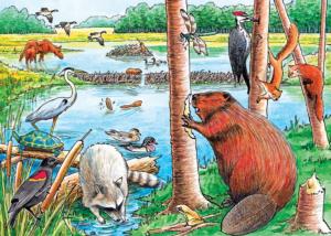 The Beaver Pond Lakes & Rivers Tray Puzzle By Cobble Hill