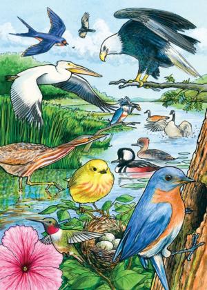 North American Birds Lakes & Rivers Children's Puzzles By Cobble Hill