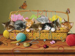 Basket Case Cats Jigsaw Puzzle By Jack Pine