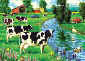 Cow Stream Farm Animal Children's Puzzles By Cobble Hill