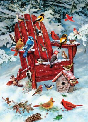 Adirondack Birds Winter Jigsaw Puzzle By Jack Pine