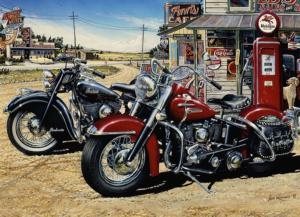 Two for the Road (Small Box) Motorcycle Jigsaw Puzzle By Jack Pine
