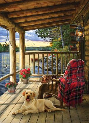 Cabin Porch (Small Box) Lakes / Rivers / Streams Jigsaw Puzzle By Jack Pine