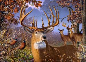 Deer And Pheasant Forest Jigsaw Puzzle By Jack Pine