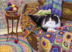 Comfy Cat - Scratch and Dent Everyday Objects Jigsaw Puzzle By Cobble Hill