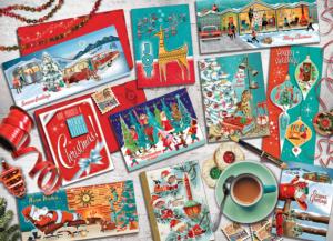 Mid Mod Season's Greetings Collage Jigsaw Puzzle By Cobble Hill