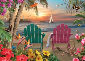 Island Paradise - Scratch and Dent Sunrise & Sunset Jigsaw Puzzle By Cobble Hill