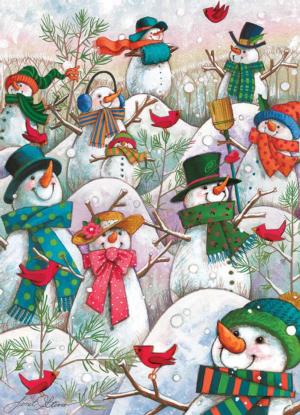 Hill of a Lot of Snowmen Snow Jigsaw Puzzle By Cobble Hill