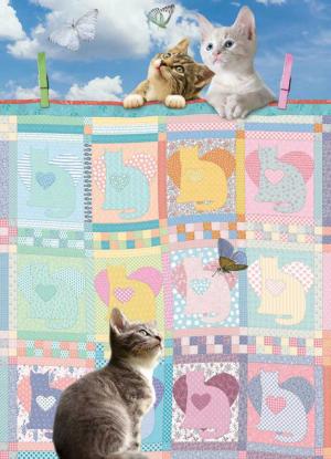 Quilted Kittens - Scratch and Dent Cats Jigsaw Puzzle By Cobble Hill