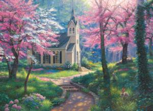 Spring's Embrace Churches Jigsaw Puzzle By Cobble Hill