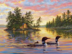 Tranquil Evening Cabin & Cottage Large Piece By Cobble Hill
