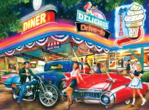 Rollerskate Drive-In Diner Nostalgic & Retro Jigsaw Puzzle By RoseArt