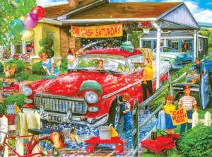 Back To The Past - Car Wash Saturday Nostalgic & Retro Jigsaw Puzzle By RoseArt